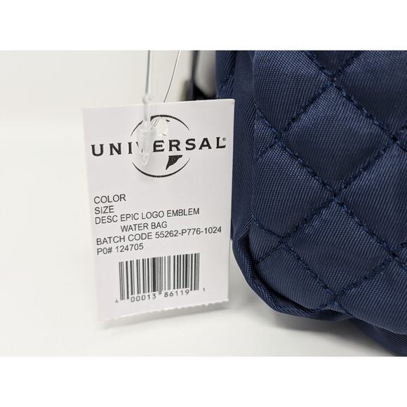 Epic Universe Emblem Water Bottle Blue Quilt Pattern Bag New w/ Tags - Picture 2 of 7